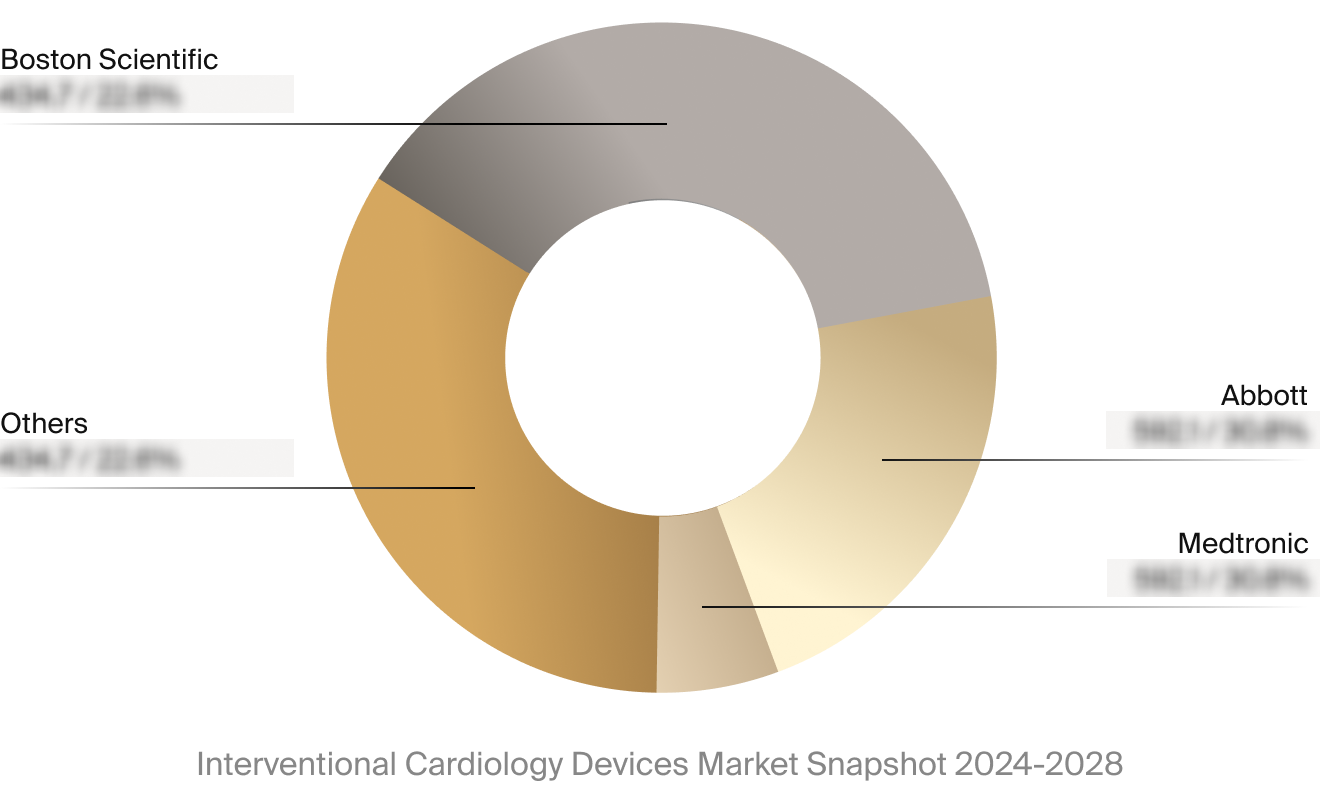 Interventional cardiology devices market competitor breakdown.