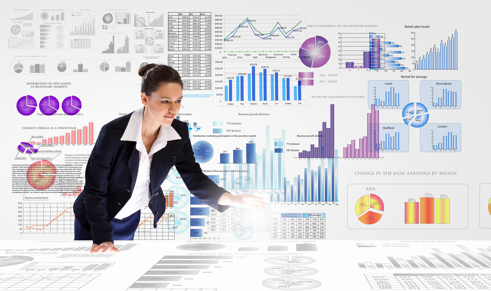 Young-businesswoman-analyzing-data-information-of-market